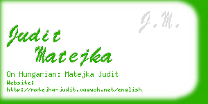 judit matejka business card